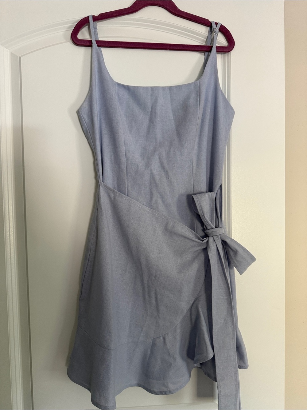 Princess Polly Light Blue Tie-Waist Mini Dress